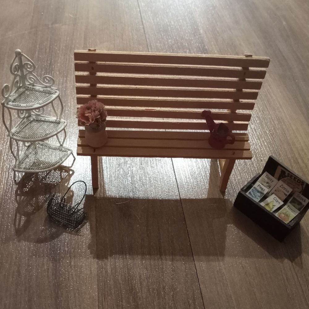 Doll house bench set